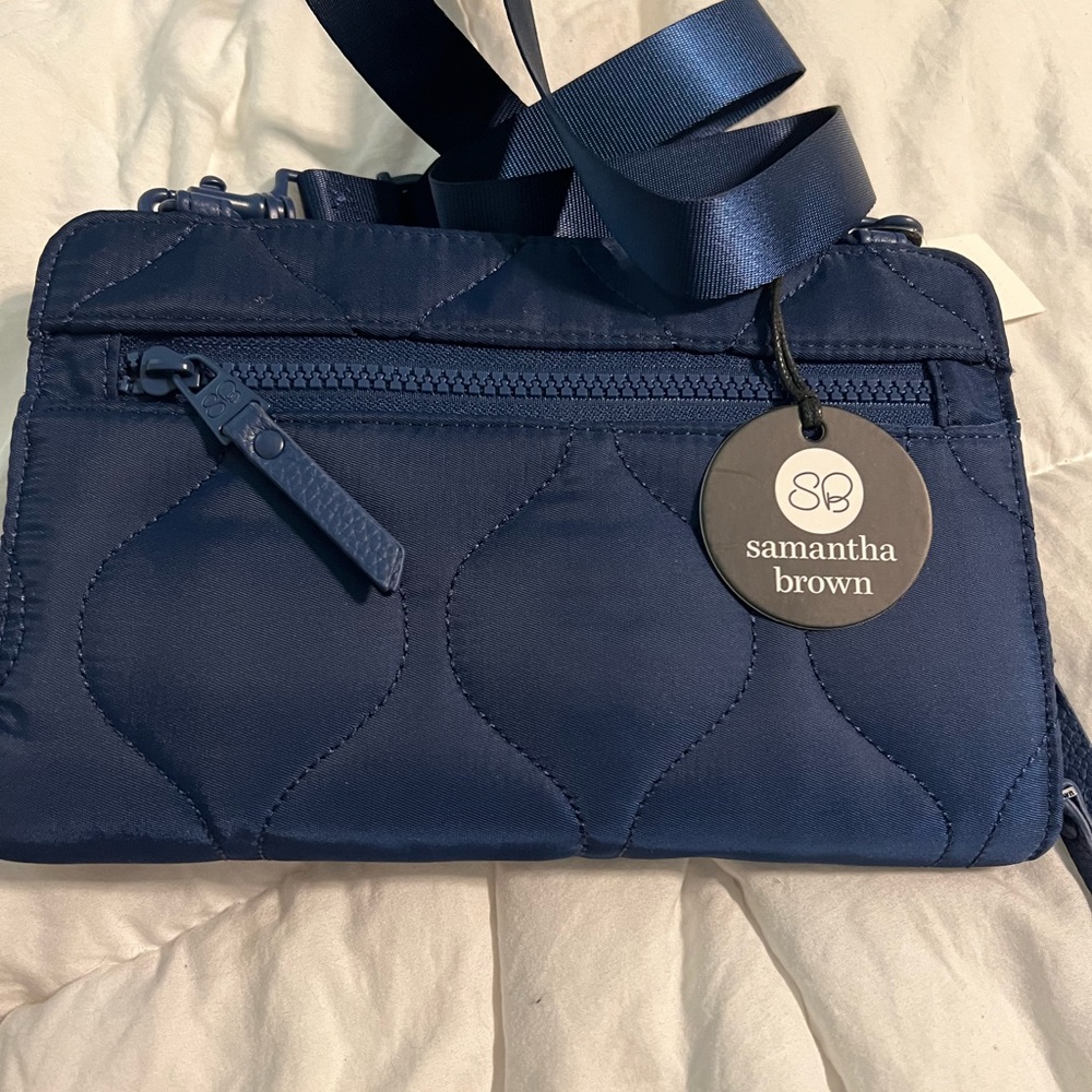 Samantha Brown Navy Quilted Crossbody Bag